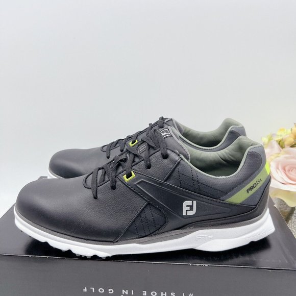 FootJoy Pro SL ⛳️ Golf Shoe Sneaker 53813 Waterproof Black / Lima Leather Mens 9